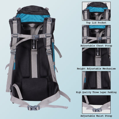 Endeavour Snow Rucksack for Hiking/Camping/Trekking with Rain Cover/Shoe & Laptop Compartment - 60 Ltr