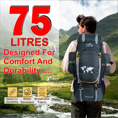 Endeavour Hampta Front Open Rucksack For Hiking/Camping/Trekking with Rain Cover/Shoe Compartment - 75 L