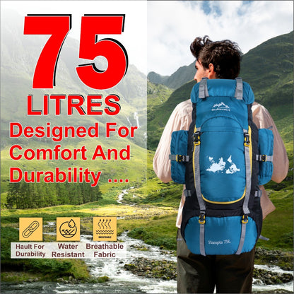 Endeavour Hampta Front Open Rucksack For Hiking/Camping/Trekking with Rain Cover/Shoe Compartment - 75 L