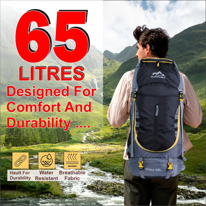 Endeavour Atlas Front Open Rucksack For Hiking/Camping/Trekking with Rain Cover/Shoe Compartment - 65 LTR