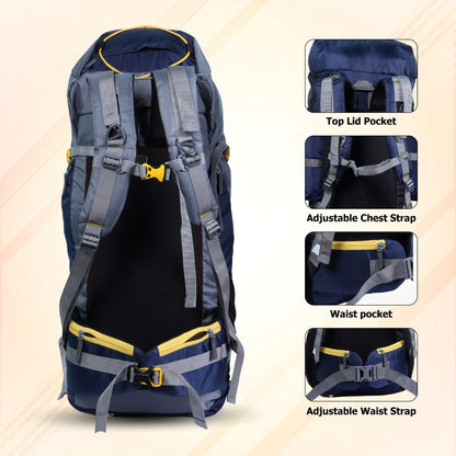 Endeavour Atlas Front Open Rucksack For Hiking/Camping/Trekking with Rain Cover/Shoe Compartment - 65 LTR