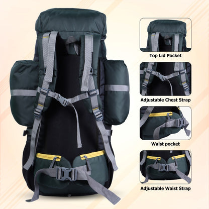 Endeavour Hampta Front Open Rucksack For Hiking/Camping/Trekking with Rain Cover/Shoe Compartment - 75 L
