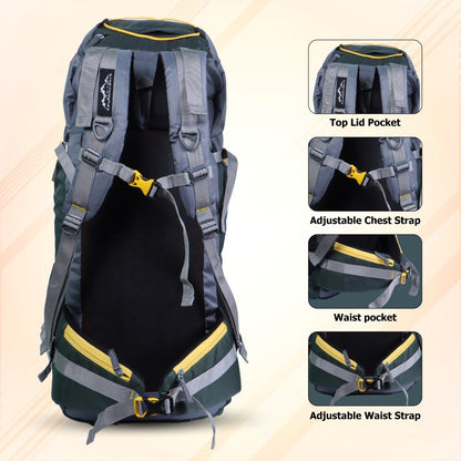 Endeavour Atlas Front Open Rucksack For Hiking/Camping/Trekking with Rain Cover/Shoe Compartment - 65 LTR