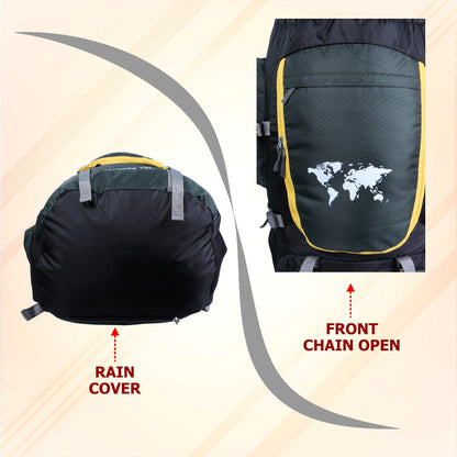Endeavour Hampta Front Open Rucksack For Hiking/Camping/Trekking with Rain Cover/Shoe Compartment - 75 L