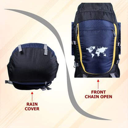 Endeavour Hampta Front Open Rucksack For Hiking/Camping/Trekking with Rain Cover/Shoe Compartment - 75 L