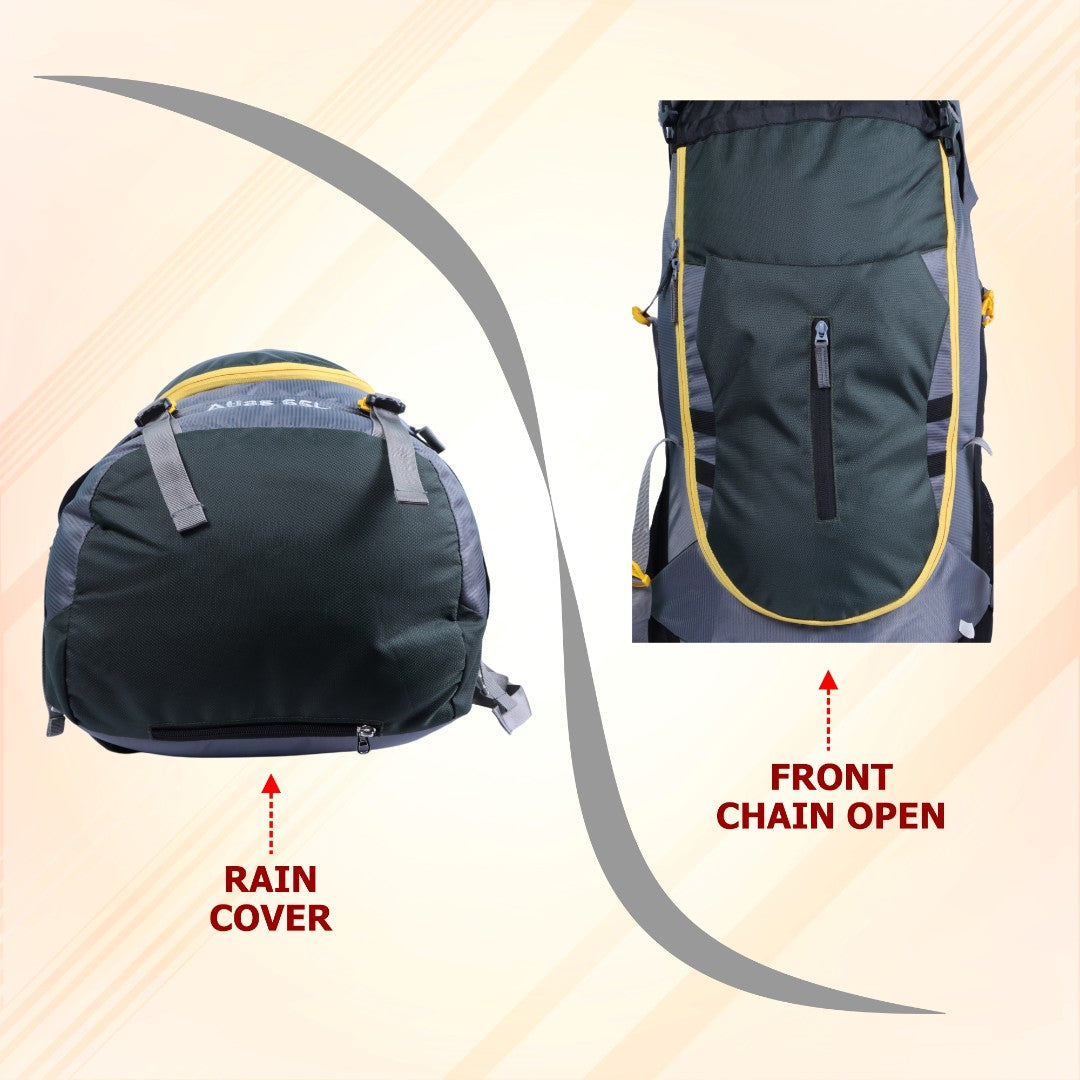 Endeavour Atlas Front Open Rucksack For Hiking/Camping/Trekking with Rain Cover/Shoe Compartment - 65 LTR