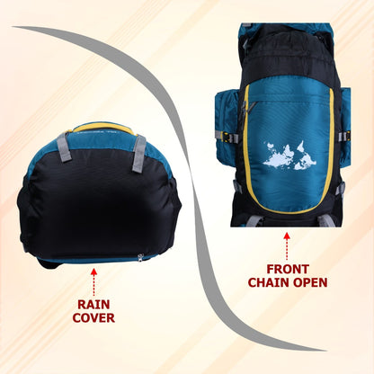 Endeavour Hampta Front Open Rucksack For Hiking/Camping/Trekking with Rain Cover/Shoe Compartment - 75 L